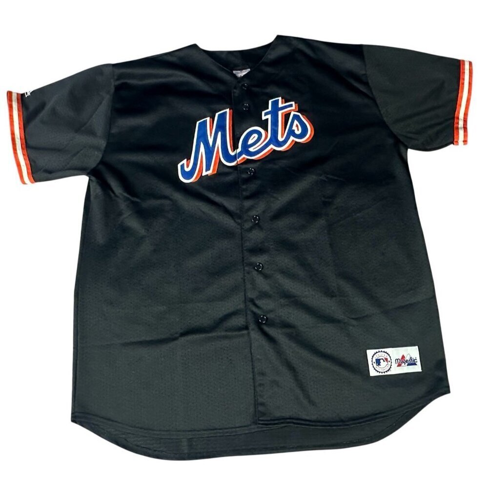 New York Mets MLB Baseball Jersey Majestic Tag Black Authentic OG Rare